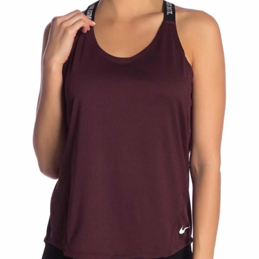 Nike Dri-Fit Training Tank Top Criss-Cross Back Straps, Burgundy, Size Small